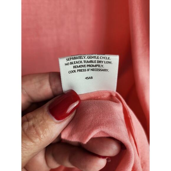 Eileen Fisher Womens XL Pink/Salmon Silk Cardigan shoulder pads Hood Athleisure - Picture 7 of 12